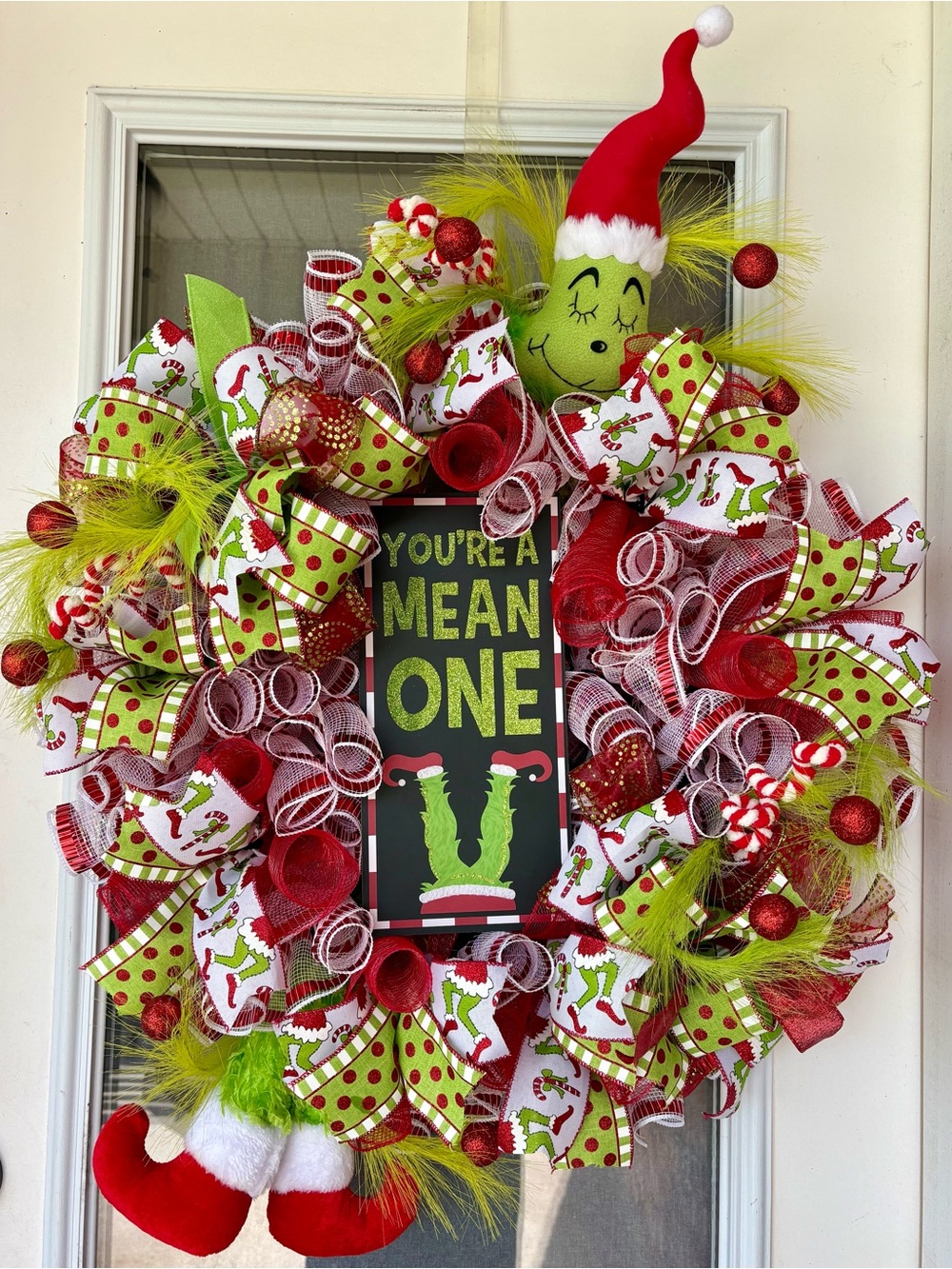 Mean One Holiday Wreath - Red & Green